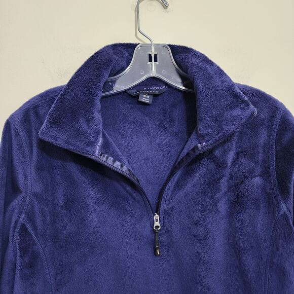 Lands' End super soft plush 1/4 zip pullover blue fleece woman's size medium - Picture 4 of 8